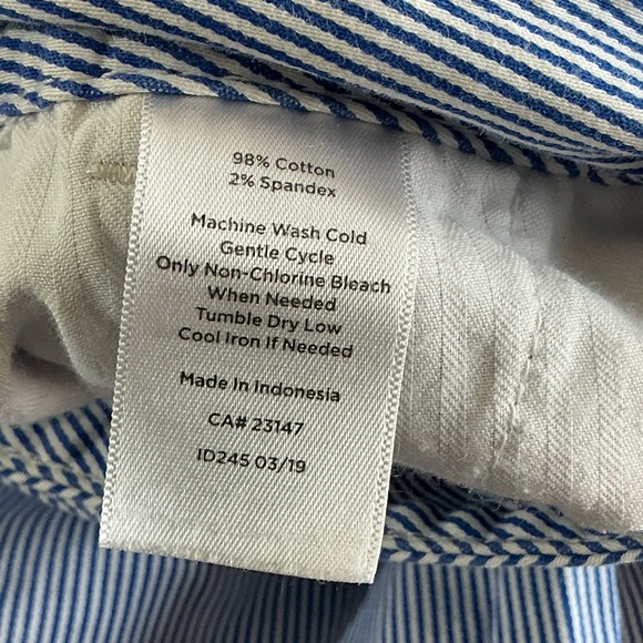 Talbots Size 16W Blue Stripe Wide Crop Pants - Picture 6 of 12